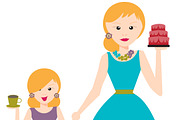 Mother Daughter Tea, an Illustration by eightcrazy (Thumbnail 3 of 3)