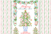 Mahjong Christmas Tree illustrations, a Decorative Illustration by TheHappyGiftArt (Thumbnail 1 of 12)