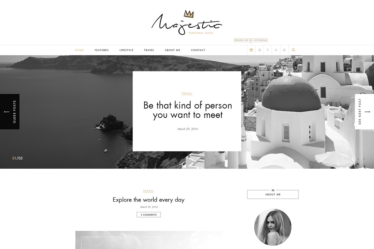 Majestic-Premium Personal Blog PSD, a Websites & App Template by Milo Studio (Photo 10 of 18)