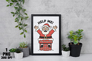 Funny Santa Stuck in Chimney Christm, an Illustration by Daily.Designs (Thumbnail 6 of 10)