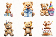 Birthday Teddy Bear Clipart, an Illustration by OK Design (Thumbnail 2 of 5)