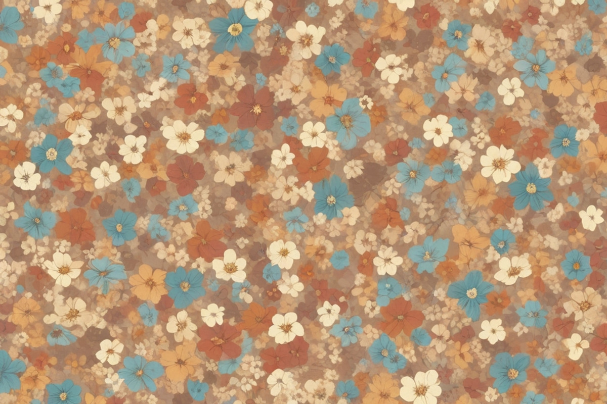 42 Retro Floral Checkerboard Pattern, a Pattern Graphic by adenpinkstore (Photo 2 of 11)