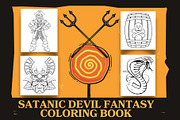 Scary Devil Fantasy Coloring Pages, a Templates & Theme by Premium Digital Templates (Thumbnail 1 of 3)