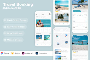 Travel Booking Mobile App UI Kit, an UI Kit Template by Betush