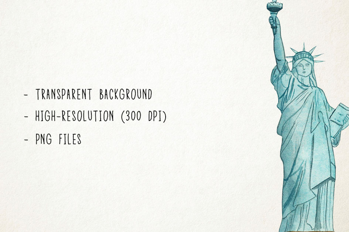 Watercolor New York Clipart, America, an Illustration by Paulaparaula (Photo 3 of 3)