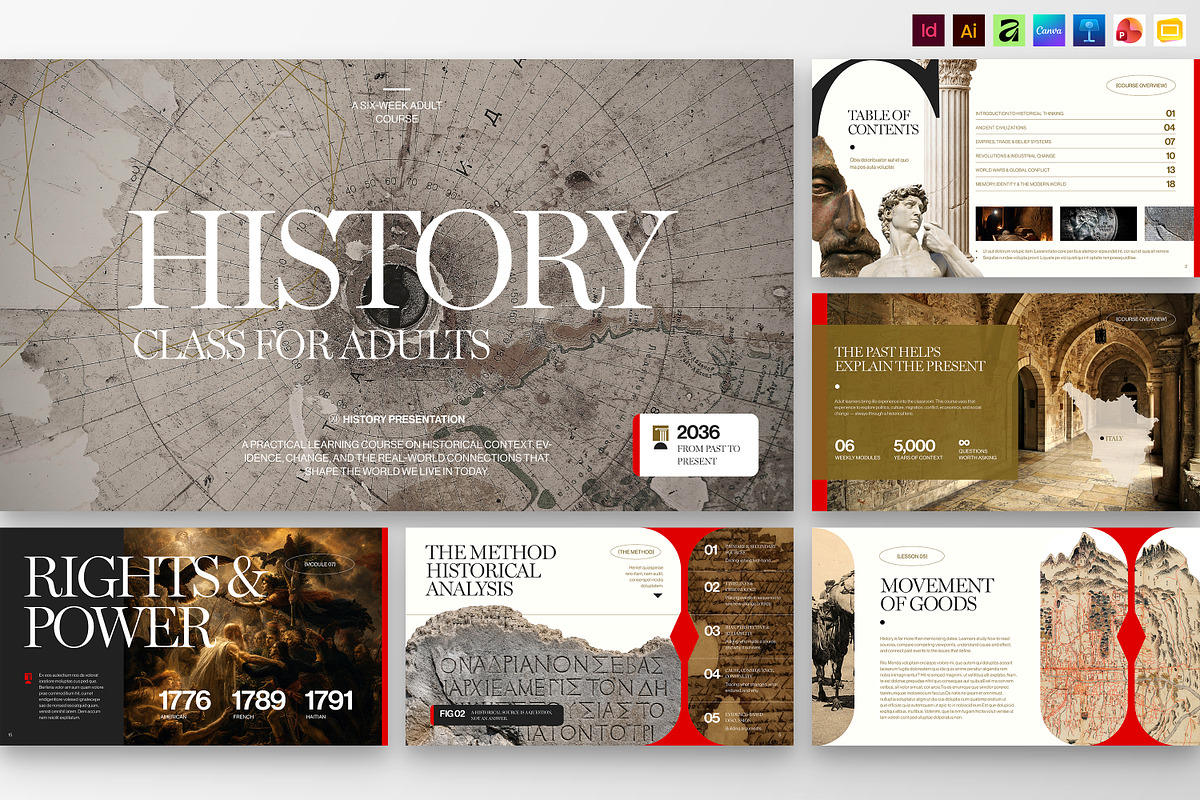 History Class Presentation Template, a Presentation Template by BrandPacks