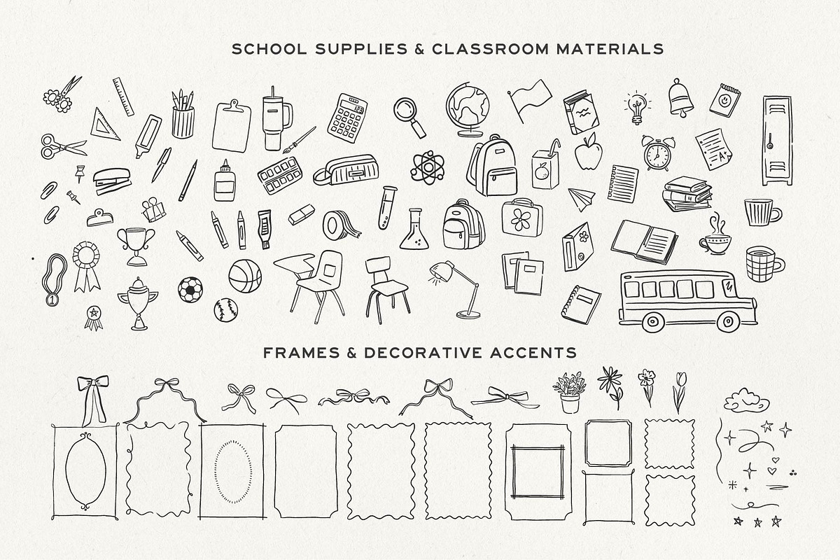 Back to School Hand-Drawn Elements, an Illustration by Claire Emery Designs (Photo 4 of 5)