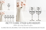 3 Pretty Floral Wine Glass Mockups, a Product Mockup by Plums Pixel Love (Thumbnail 1 of 4)