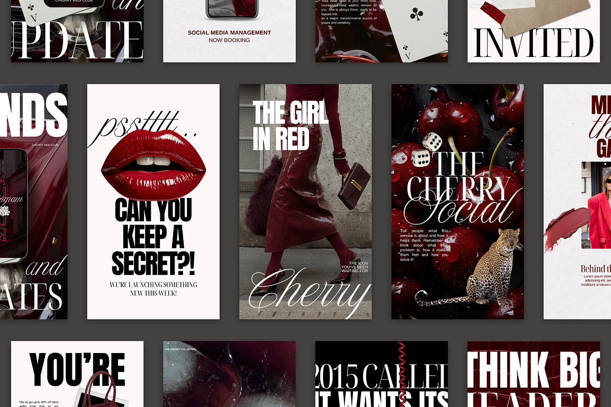 CHERRY Canva Social Media Templates, a Social Media Template by thebusinessoutfit (Photo 16 of 20)