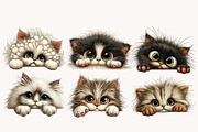 Breeds of Peeking Cats New Clipart, a Seasonal Illustration by Designworld (Thumbnail 2 of 5)