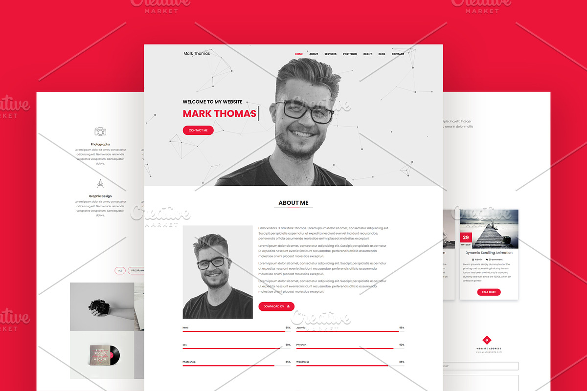Portfolio Landing Page Template, a Landing Page Template by nandinigraphics (Photo 1 of 3)