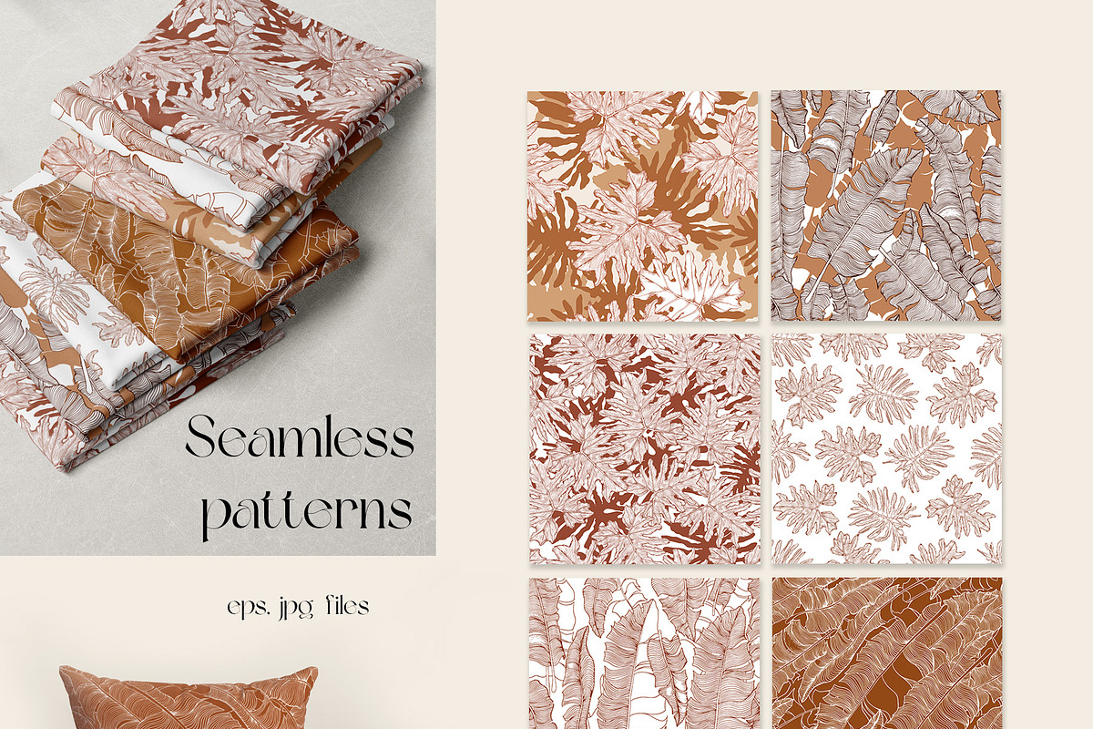 Tropical abstract leaves, a Decorative Illustration by Jeanna Draw (Photo 5 of 15)
