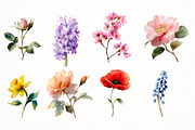 Watercolor Spring Flowers Clipart, an Illustration by Designworld (Thumbnail 4 of 6)