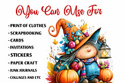 Halloween Gnomes Clipart Set, a Seasonal Illustration by fashionaddict (Thumbnail 6 of 7)