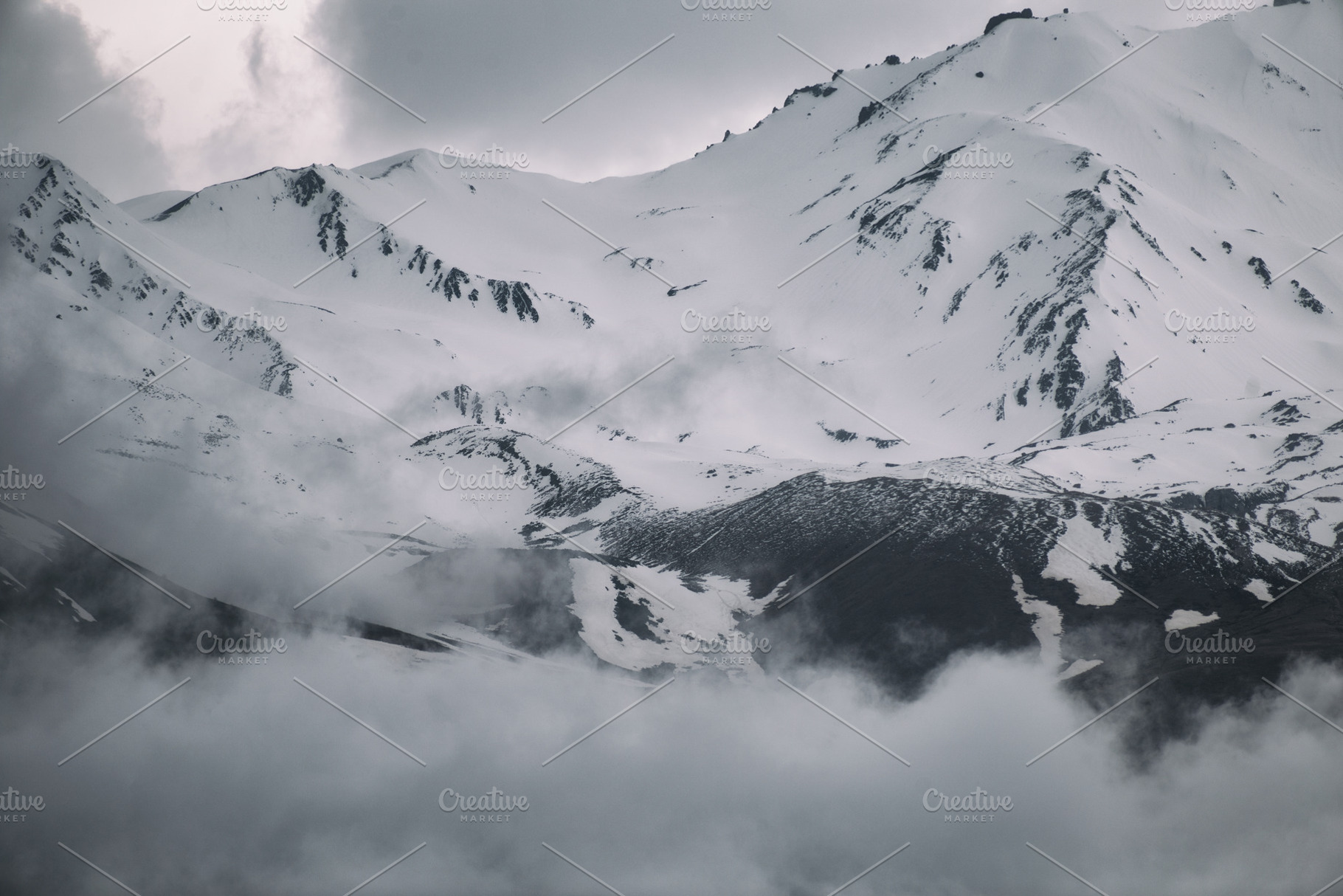 Misty rocky mountain featuring landscape, nature, and mountain, a Nature Photo by GeorgeKhelashvili