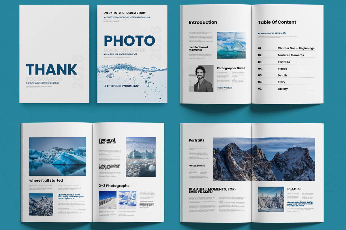 Minimal Photo Book Template Design