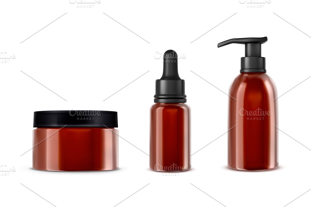 Realistic cosmetic bottles mockup, an Object Illustration by art PVP - market