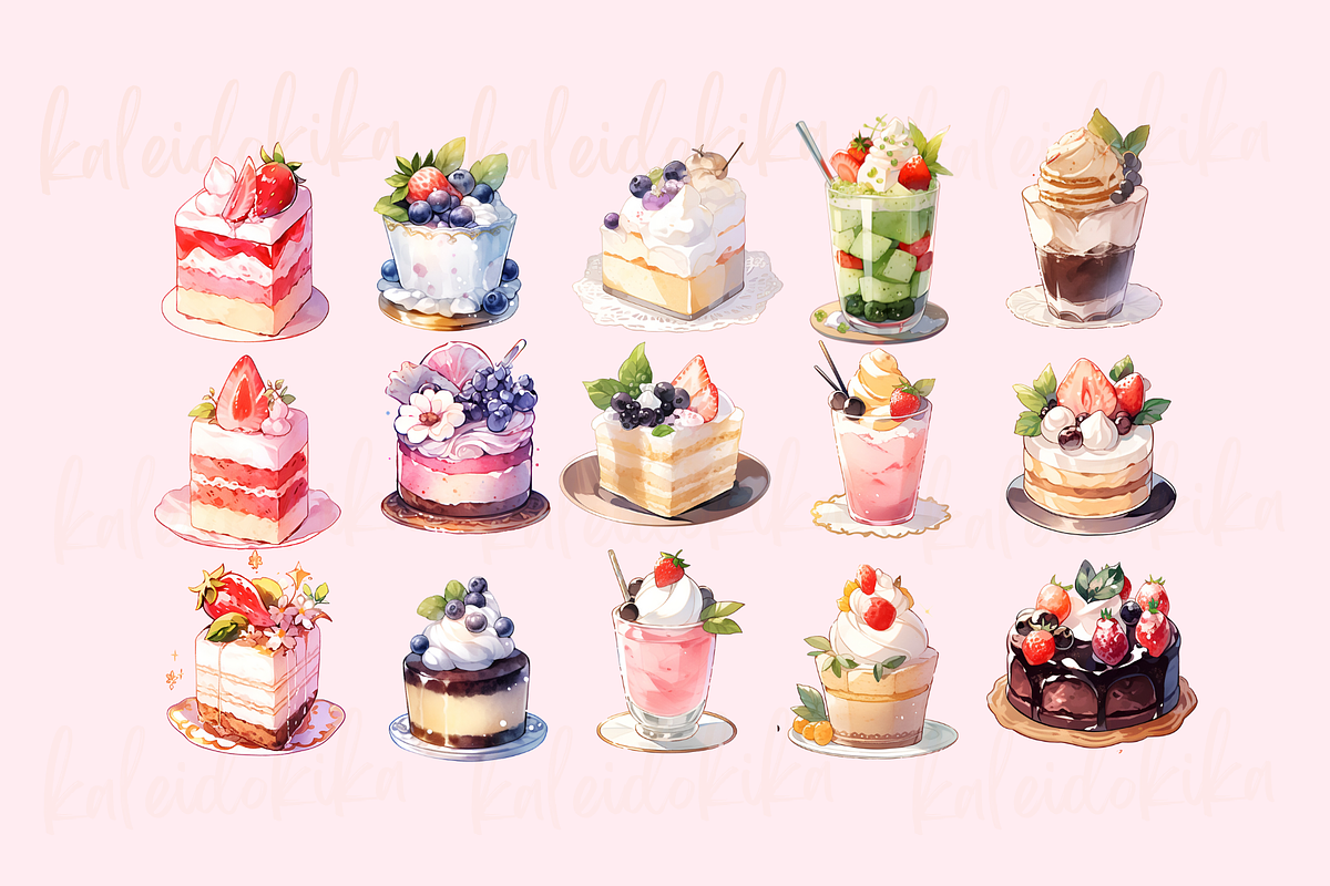 Sweet Delights Clipart Pack, a Food Illustration by Kaleidokika (Photo 3 of 5)