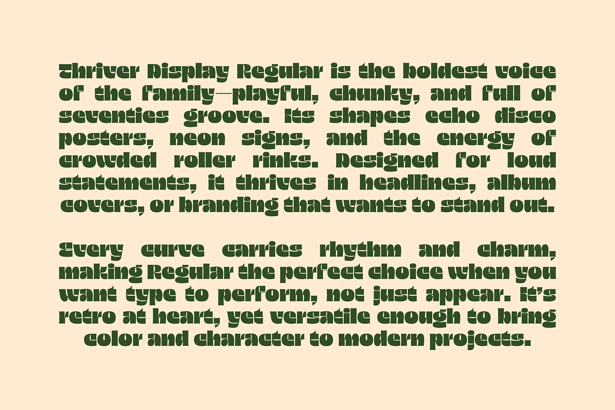 Thriver – Retro Display Font Family, a Sans Serif Font by SNI Typeworks (Photo 2 of 11)