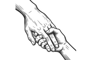 Parent and Child Holding Hands, a Person Illustration by AlexArt