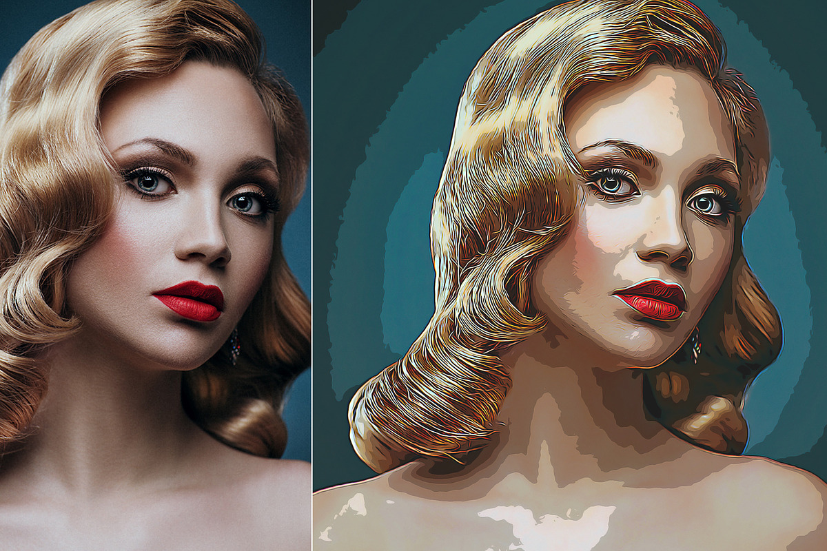 70% SALE! Cartoon Oil Art Painting, an Action Add-On by U_Design (Photo 7 of 9)