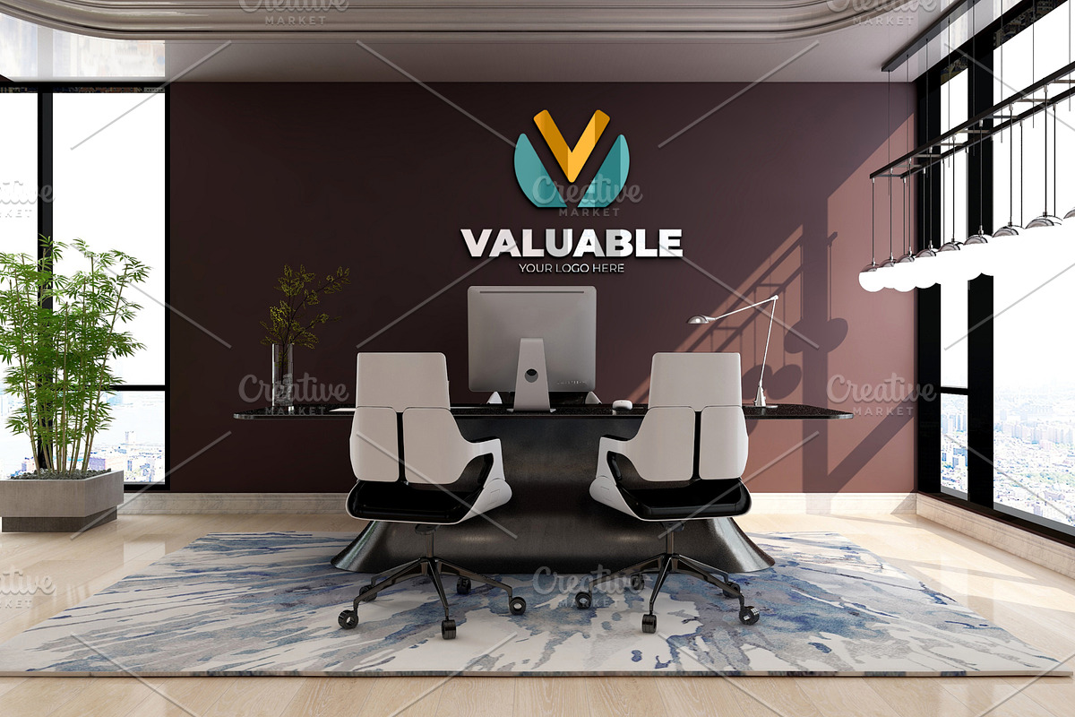 PSD Office Interior Wall Mockup, a Product Mockup by Ayy (Photo 10 of 17)