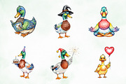 Quirky Duck Sublimation Clipart, an Illustration by Creative Art (Thumbnail 2 of 9)