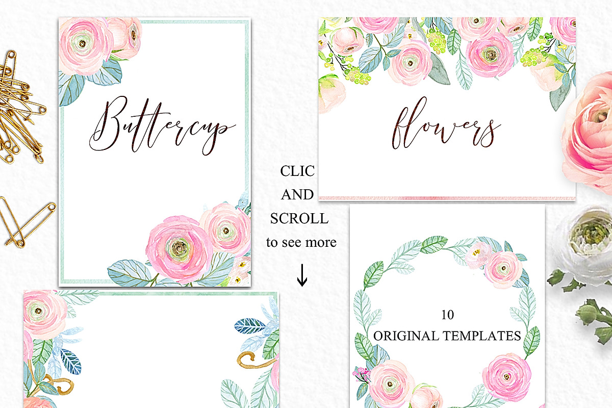 -50% Off Buttercups. Ranunculus pink, an Illustration by LABFcreations (Photo 7 of 12)