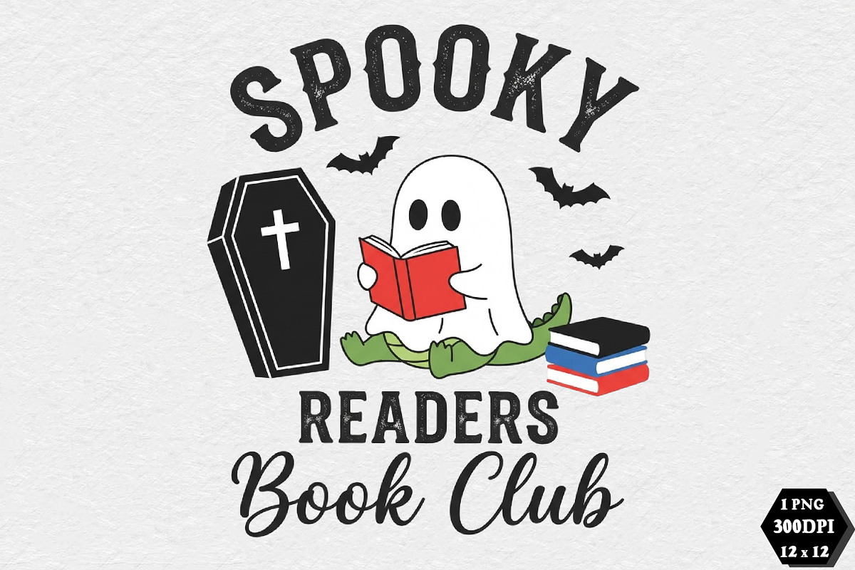 Spooky Readers Book Club PNG, a Seasonal Illustration by DreamCafeArt (Photo 1 of 7)
