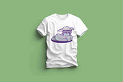 Cute Hippo Sadness With Raining, an Animal Illustration by Artstorystudio (Thumbnail 2 of 3)