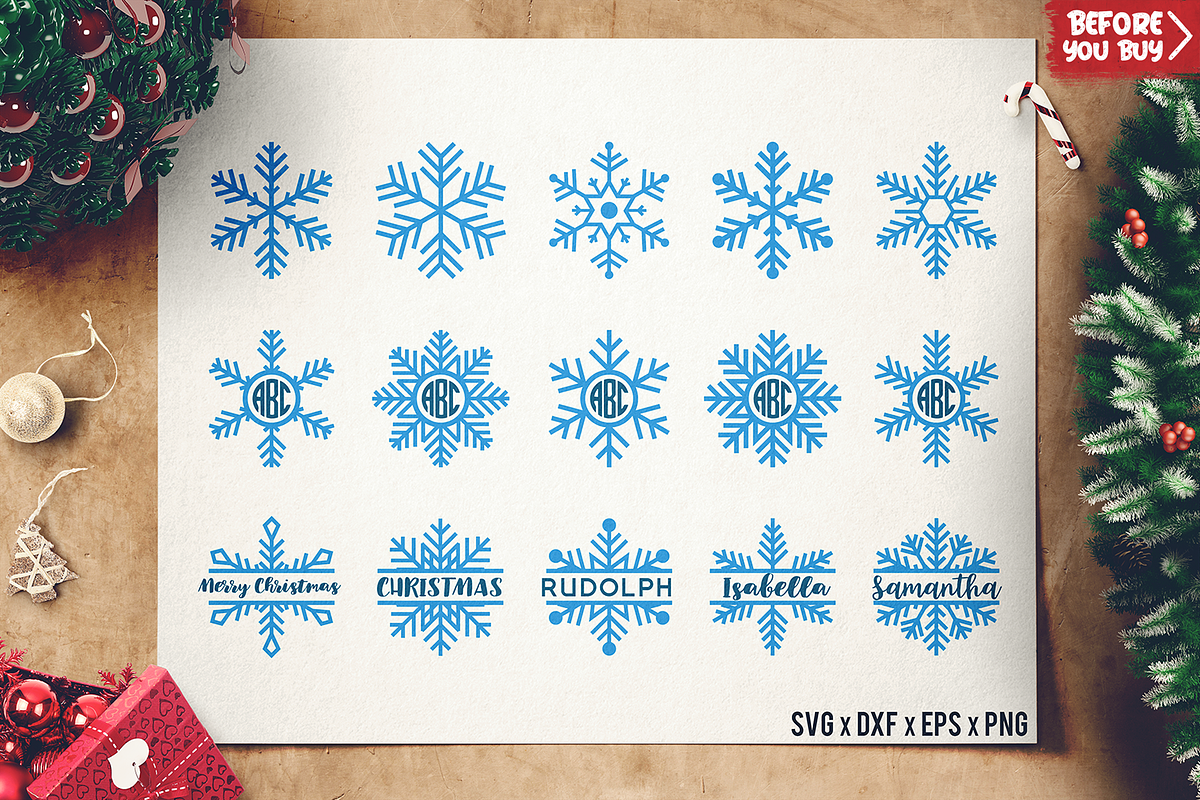 Snowflakes SVG - Snowflakes cut file, a Decorative Illustration by SharpMarketplace (Photo 1 of 3)