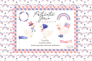 4th of July Patriotic Goose cliparts