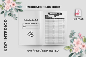 Medication Log Book KDP Interior