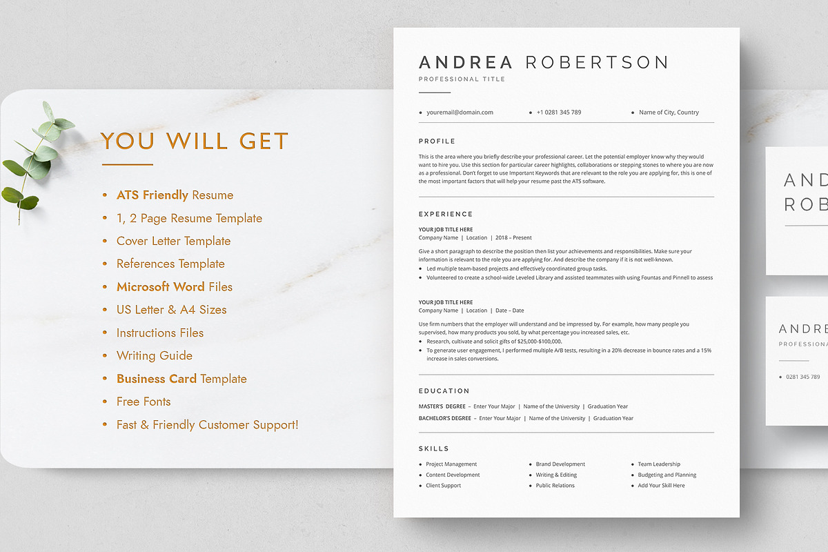 ATS Resume Template, a Resume Template by TheStandOutResume (Photo 8 of 8)