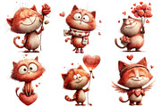 Valentine Cat Clipart, an Illustration by Pixels.Craft (Thumbnail 5 of 5)