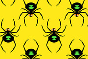 Halloween Spiders on Yellow Seamless, a Pattern Graphic by Sharon Schwalbe (Thumbnail 1 of 4)