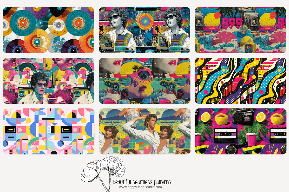 70 retro music seamless pattern, a Pattern Graphic by Poppy Lane Studio (Photo 6 of 10)