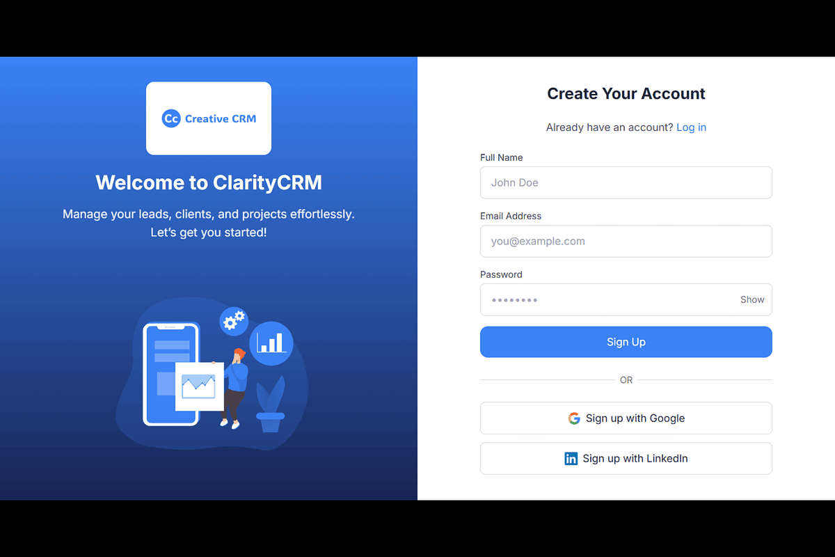 ClarityCRM – SaaS Dashboard Template, a React Template by EmmanuelNdeche (Photo 10 of 17)