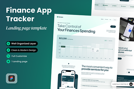 Finance App Tracker Landing Page, a Landing Page Template by SLAB! Design
