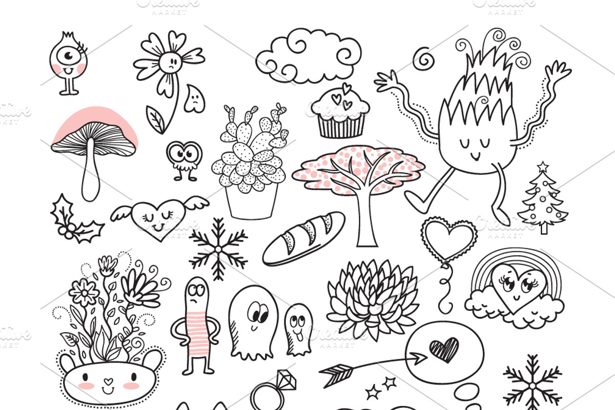 200+ Doodles Galore Bundle, an Object Graphic by TatianaCociorva (Photo 2 of 5)