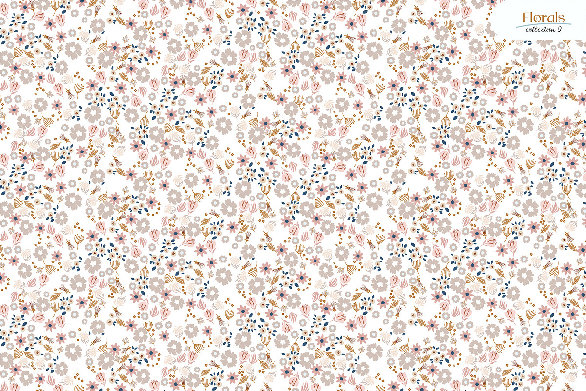 Meadow Florals - Seamless Patterns, a Pattern Graphic by Milky April (Photo 2 of 7)