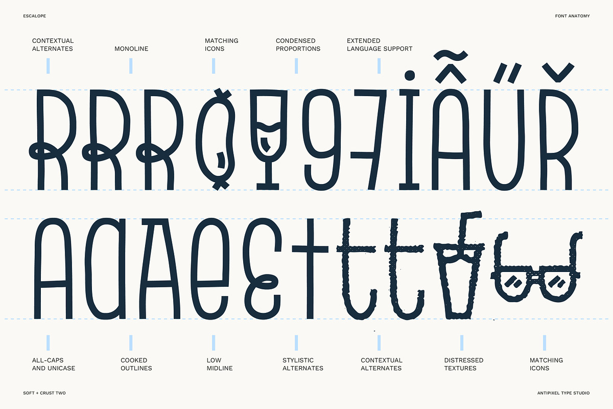 Escalope, a display handwritten font preview 4