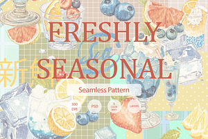 FRESHLY SEASONAL, a Pattern Graphic by rumacorakstudio