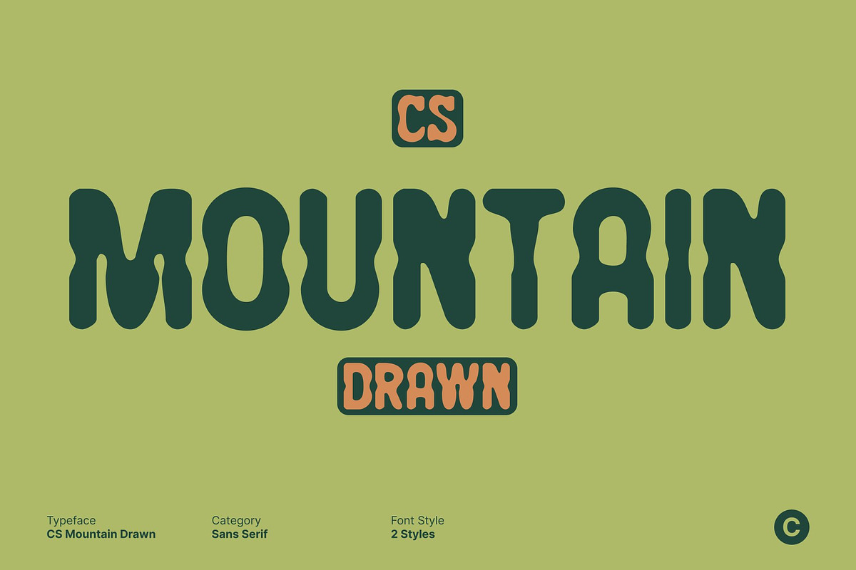 CS Mountain Drawn, a Sans Serif Font by Craft Supply Co. (Photo 1 of 8)