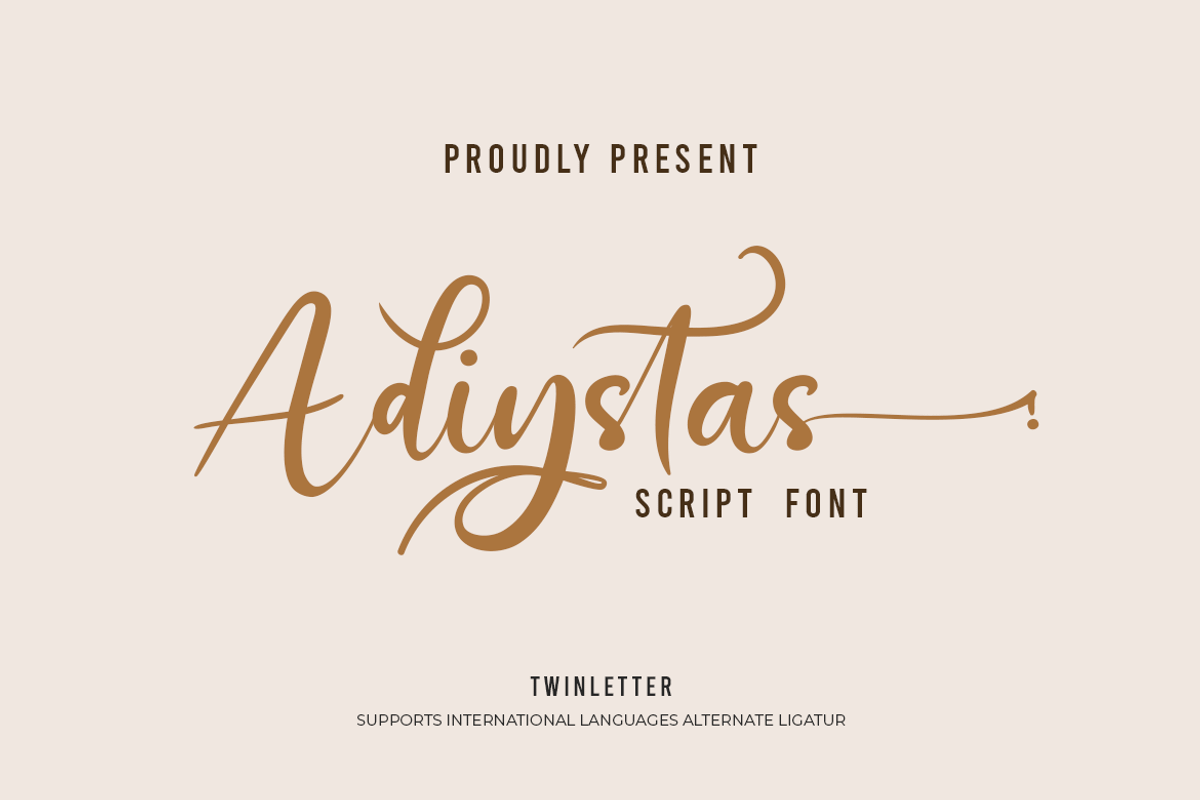 Adiystas, a Script Font by twinstd (Photo 1 of 12)