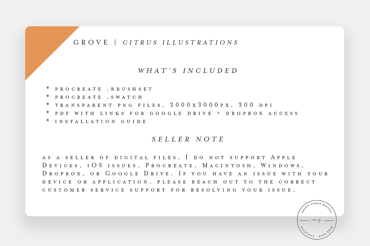 Grove Citrus Procreate Stamps + PNG, a Brush Add-On by SorrDesign (Photo 6 of 8)