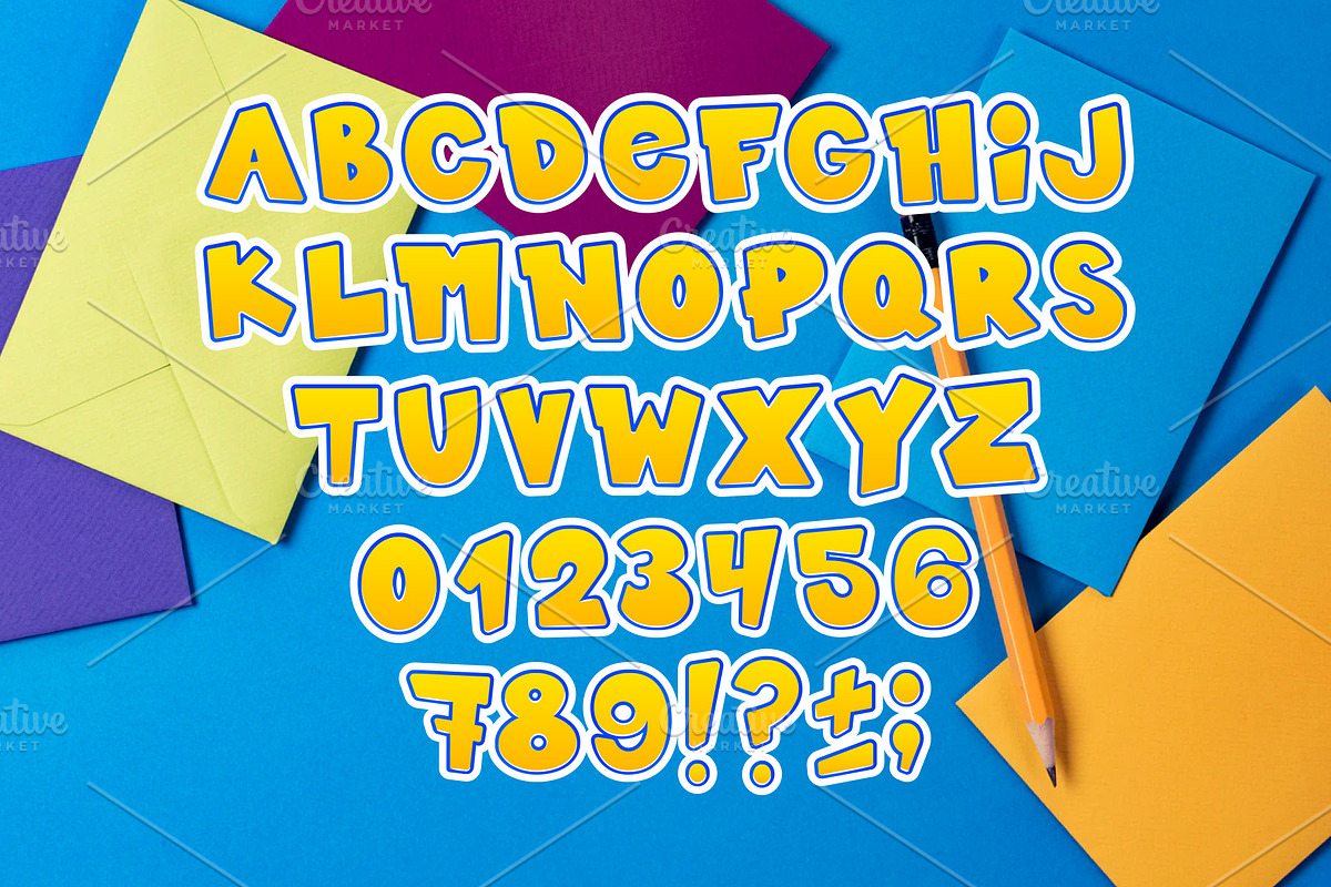 Kids font / handmade font., a Symbol Font by Nomber_86 (Photo 2 of 4)