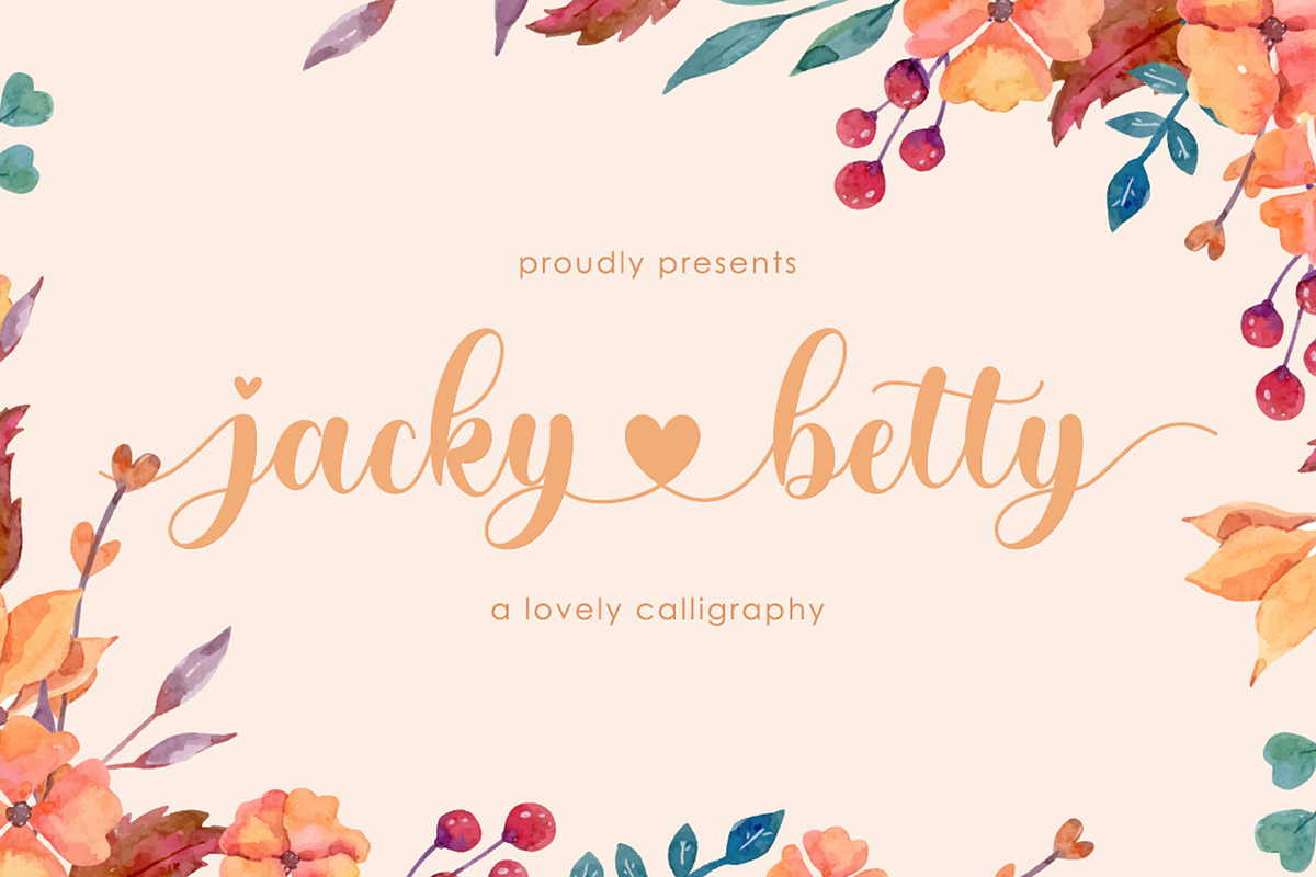 Jacky Betty | Lovely Calligraphy, a Script Font by Almeera Std (Photo 1 of 9)