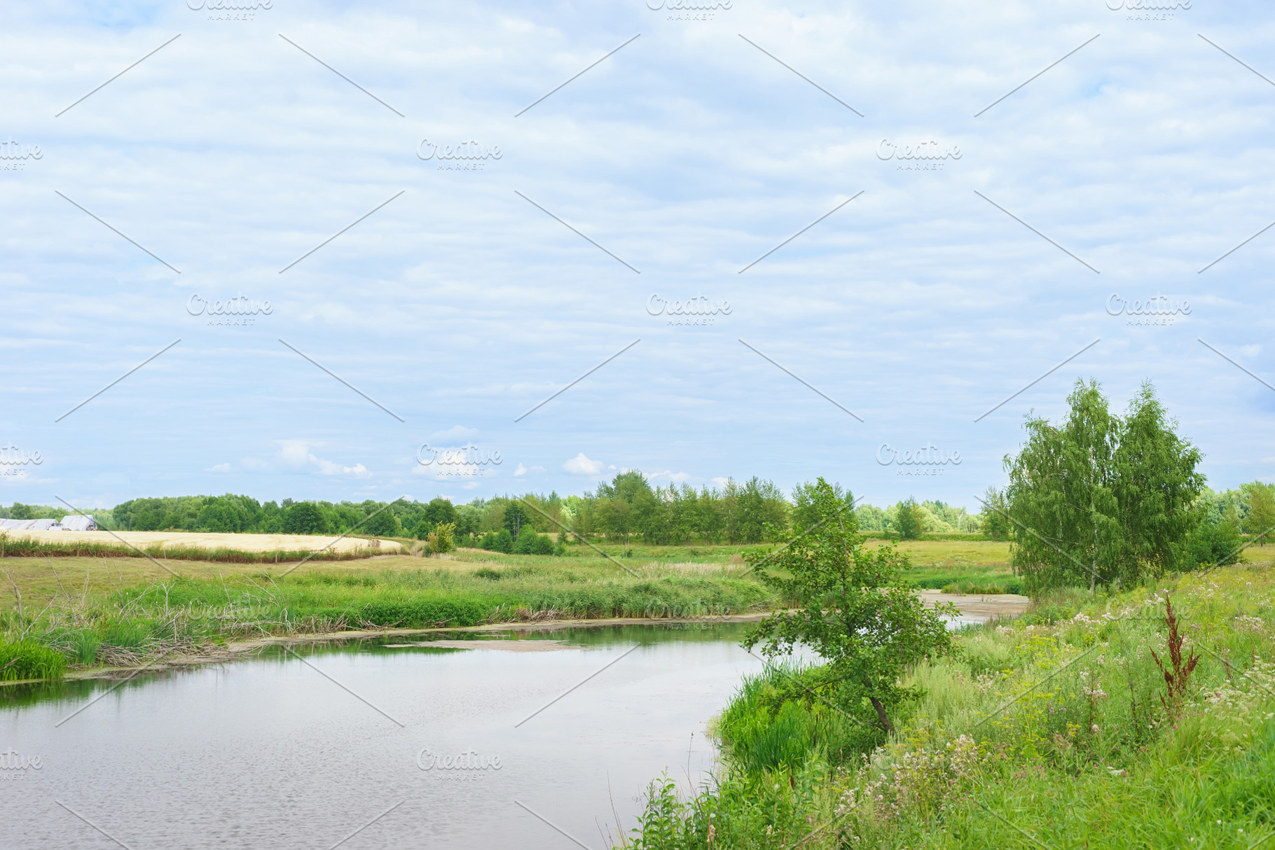 A beautiful, serene landscape with a, a Nature Photo by AlexBush