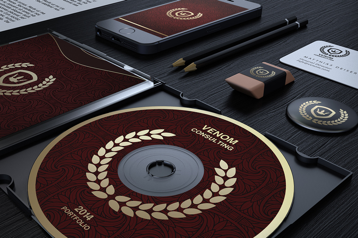 Gold And Red Corporate Identity, a Stationery Template by Marvel (Photo 3 of 5)
